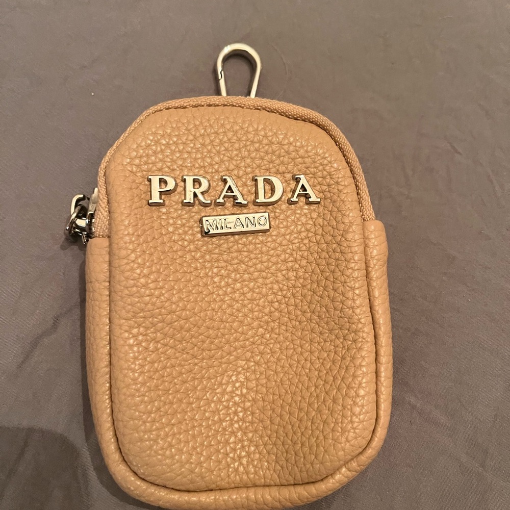Fashion only!!! Tan Leather Mini Pouch. No brand